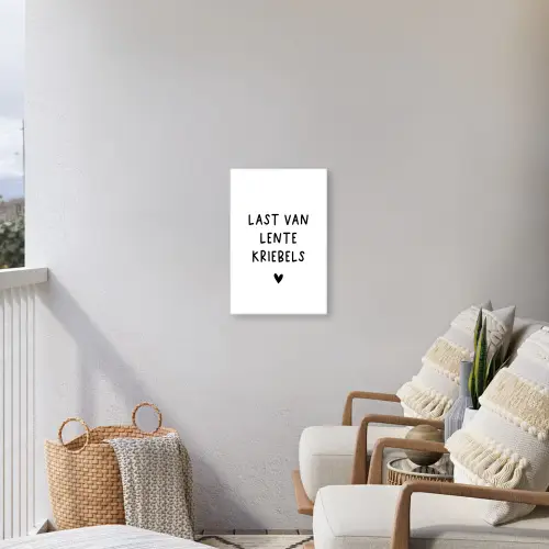 Quotes - Last van lentekriebels - Spreuken Tuinposter op houten frame 2 cm dik klein -sfeer1