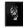 Dieren - Zwart - Luipaard - Wit - Wild fotolijst zwart zonder passe partout klein -3d
