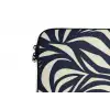 Bladvormen - Blauw - Patroon - Wit laptophoes neopreen klein 279 -detail