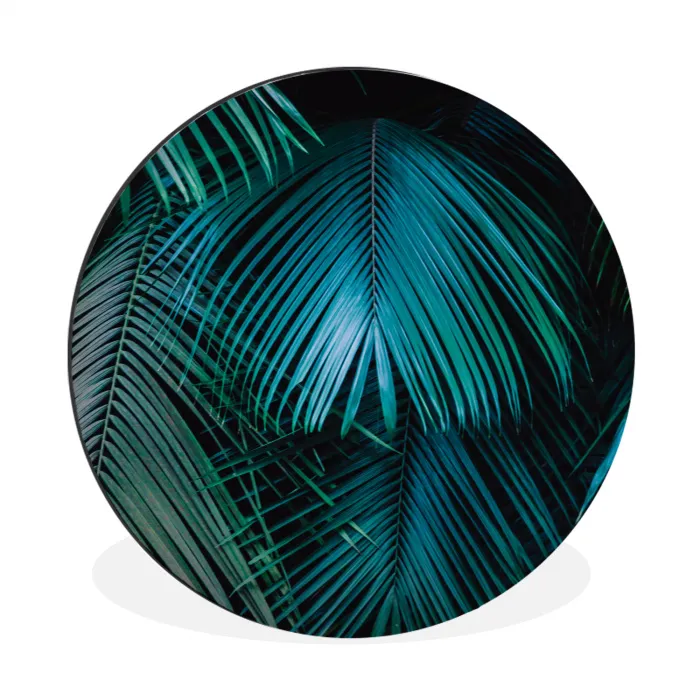 Palmblad - Tropisch - Natuur - Jungle Wandcirkel aluminium klein -3d