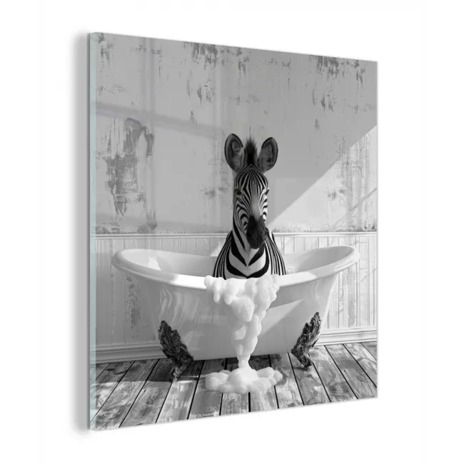 Zebra - Wilde dieren - Vintage - Zwart - Wit plexiglas 5mm klein -z3d