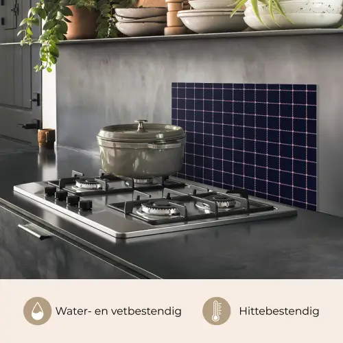 Plaid - Patroon - Blauw - Roze keuken achterwand spatscherm klein 900 -usp_NL