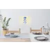 Schelpen - Blauw - Beige Muursticker klein -eettafel
