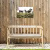 Koeien - Licht - Gras - Dieren Tuinposter op houten frame 2 cm dik klein -sfeer4