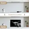 Schotse Hooglander - Koe - Zwart - Wit - Dieren keuken achterwand spatscherm klein -voor_na_FR