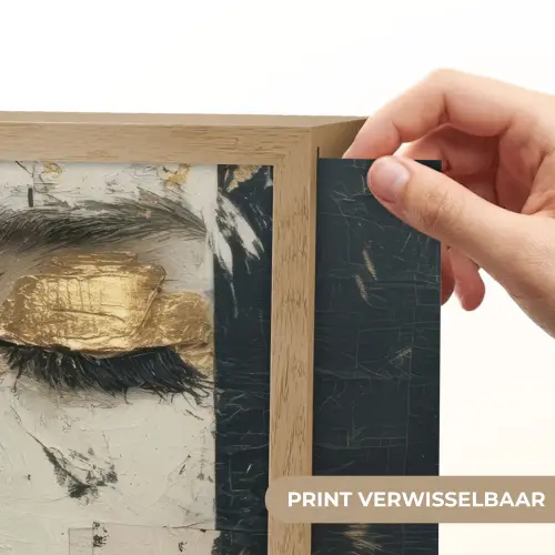 Abstract - Goud - Gezicht - Lippen Light Box met batterij (Wandlamp) middel -USP_websiteprintNL