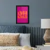 Oh la la - Roze - Oranje - Gestapelde letters fotolijst zwart zonder passe partout klein -sfeer3