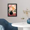Vaas - Bloemen - Vlinder - Rood fotolijst zwart zonder passe partout klein -sfeer4