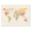 Wereldkaart - Realistisch - Beige muismat rubber klein -3d