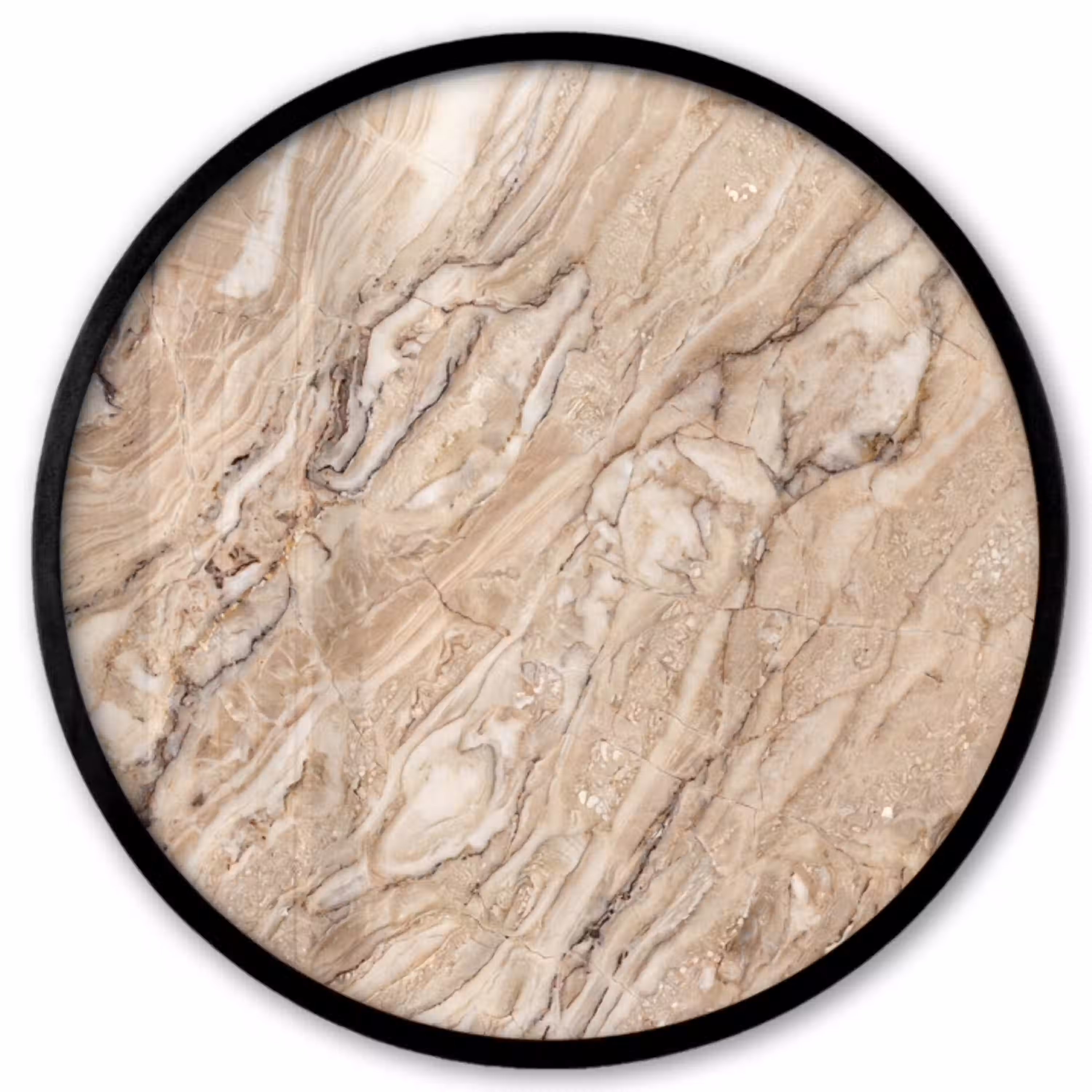 Textuur - Aders - Abstract - Modern - Beige Fotolijst rond zonder passe partout klein -3d