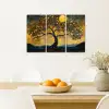 Boom - Geel - Abstract - Modern Canvas - Meerluiken 3 luik klein -sfeer4