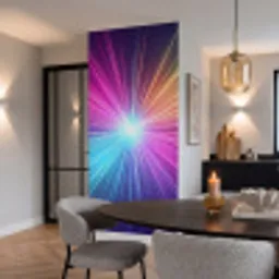 Abstract - Light - Burst - Modern - Colorful Behang Vinyl klein -sfeer3