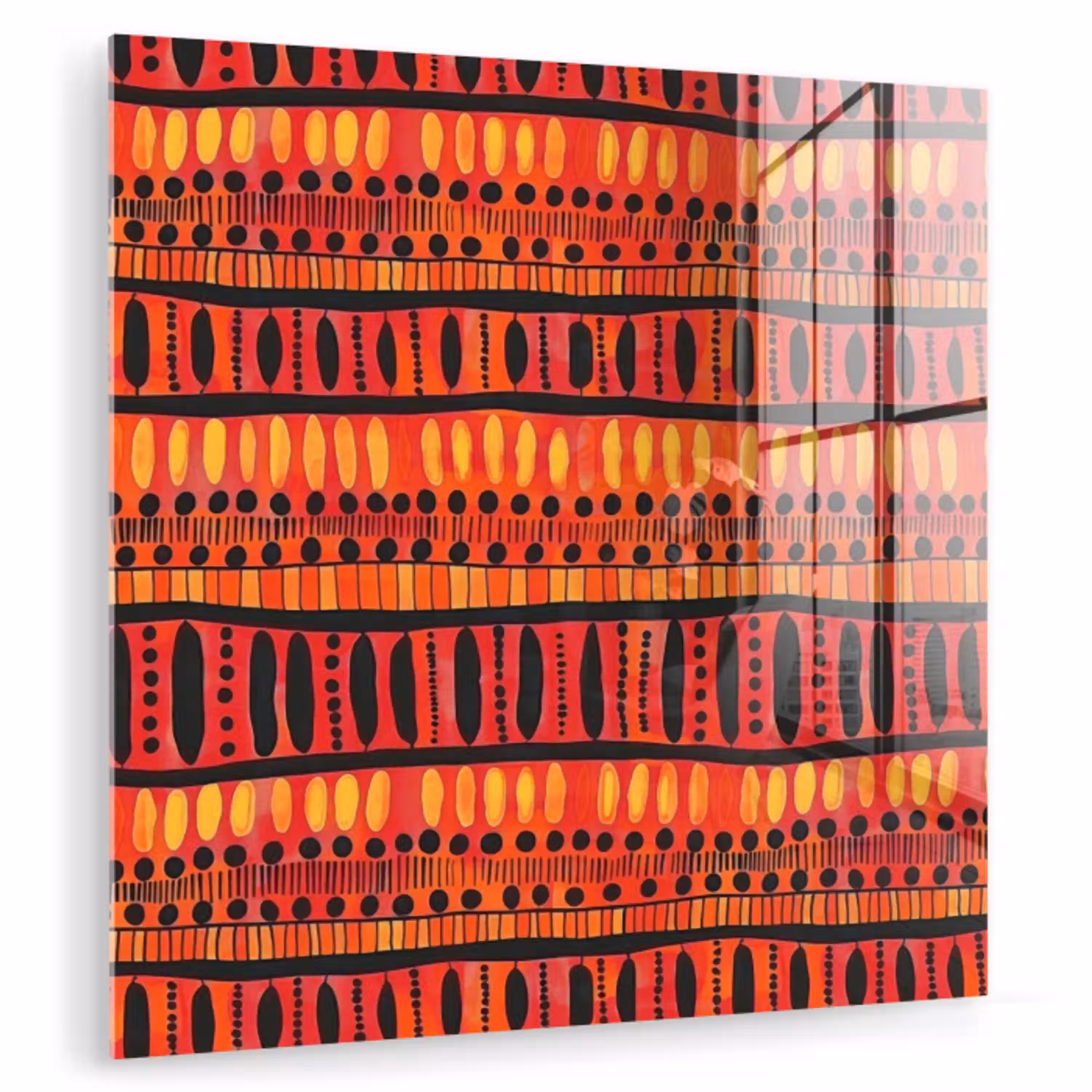 Rood - Oranje - Etnisch - Expressief - Patroon plexiglas 5mm klein 11 -zzzproduct_nieuw