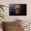 Bloemen - Kleurrijk - Schedel canvas 2cm klein -sfeer1