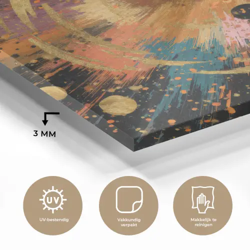 Explosie - Verfstructuur - Goud - Abstract plexiglas 5mm klein -sfeer2