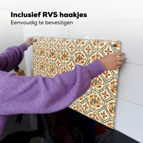 Elegant - Antiek - Kleurrijk Inductie beschemer met haakjes klein 777 -ky-ophangen-nl