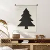 Kerstboom - Zwarte kerstboom - Boom - Japandi Wandkleed katoen klein -sfeer5