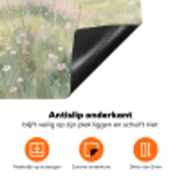 Bloemen veld - Bloemen - Groen Inductie beschermer vinyl 3mm klein -zzzzzzz-td-onderkant