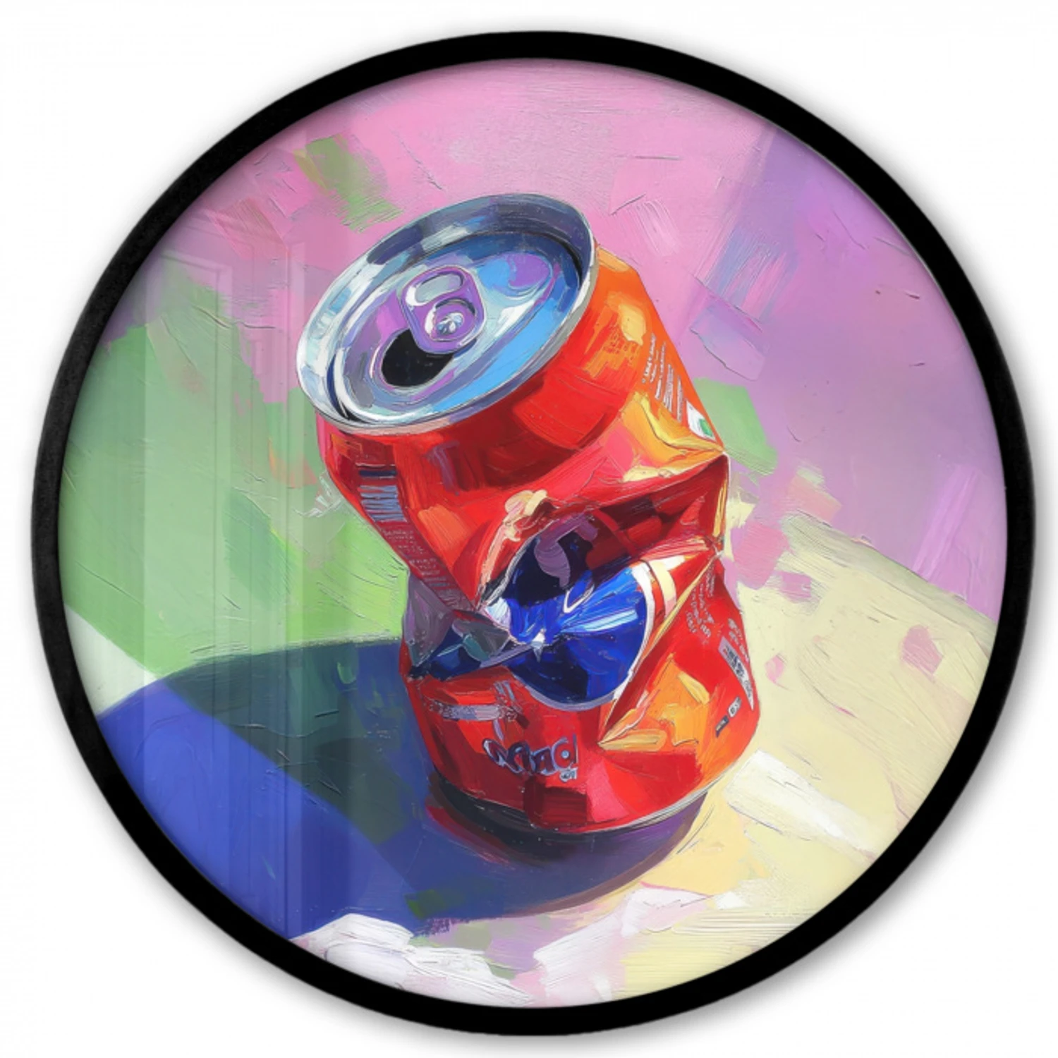 Frisdrank - Blik - Paars Fotolijst rond zonder passe partout klein -3d