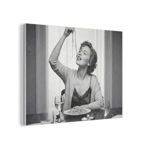 Vrouw - Spaghetti - Zwart - Wit PET vilt klein -3d