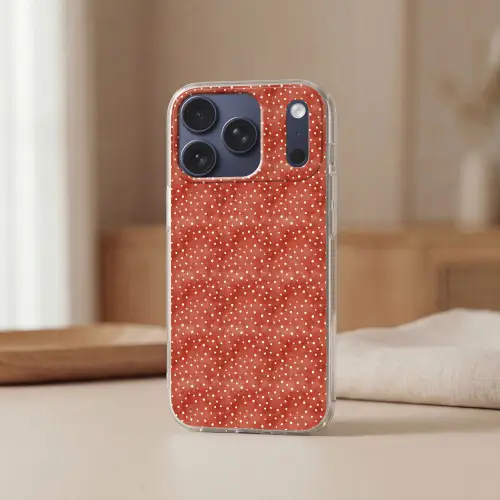 Patroon - Stippen - Rood - Wit Telefoonhoesje iPhone 17 Pro klein 878 -sfeer2