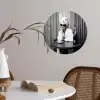 Vrouw - Bubbels - Zwart - Wit Wandcirkel behangsticker klein -sfeer3