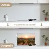 Wijngaard - Zonsondergang - Landschap keuken achterwand spatscherm klein -voor_na_ES