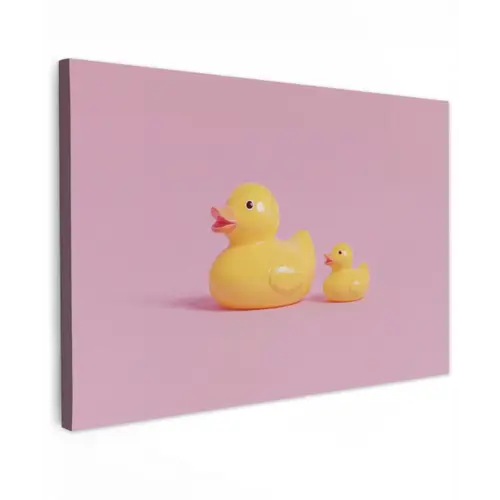 Eendjes - Vrolijk - Roze canvas 2cm klein -z3d