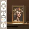 Portret - Vrouw - Bloemen Light Box met kabel (Tafellamp) klein -USP_NL