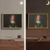 Vrouw - Portret - Kauwgombel Light Box met batterij (Wandlamp) middel -sfeer3