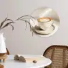 Cappuccino - Schuim - Schotel - Beige Wandcirkel plexiglas klein -sfeer4