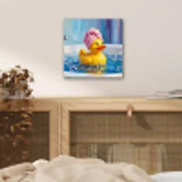 Creatief - Badeend - Kleurrijk aluminium wit klein -sfeer3