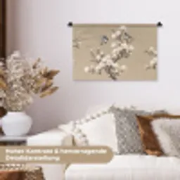 Oosters - Vogels - Beige Wandkleed katoen klein -tsfeer1_DE
