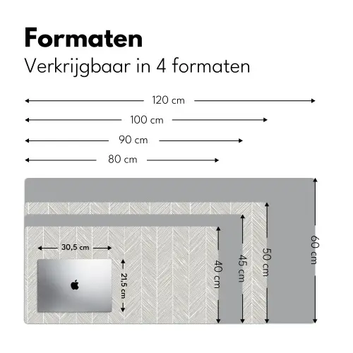Klassiek - Visgraat - Grijs Muismat XXL klein 681 -sfeer5