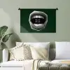 Mond - Groen - Illustratie - BLAH BLAH Wandkleed katoen klein -sfeer7