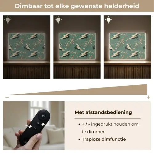 Kersenbloesem - Kraamvogels - Groen Light Box met batterij (Wandlamp) middel 907 -USP_dimbaarNL