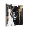 Panter - Zwart - Abstract - Verfstreken aluminium wit klein -3d