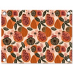 Papaja - Bloesem - Oranje tuinposter los doek klein 239 -3d