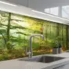 Zon - Bos - Bomen - Natuur - Herfst keuken achterwand 2 middel -3d_schuin
