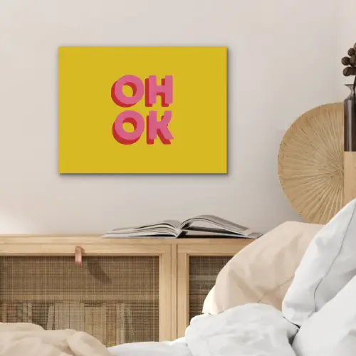 Oh ok - 3D - Geel - Roze PET vilt klein -sfeer3