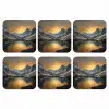 Berglandschap met Gouden Zonsondergang onderzetter kurk middel -3d