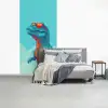 T-Rex - Blauw - Wolken - Zonnebril fotobehang vinyl groot -slaapkamer