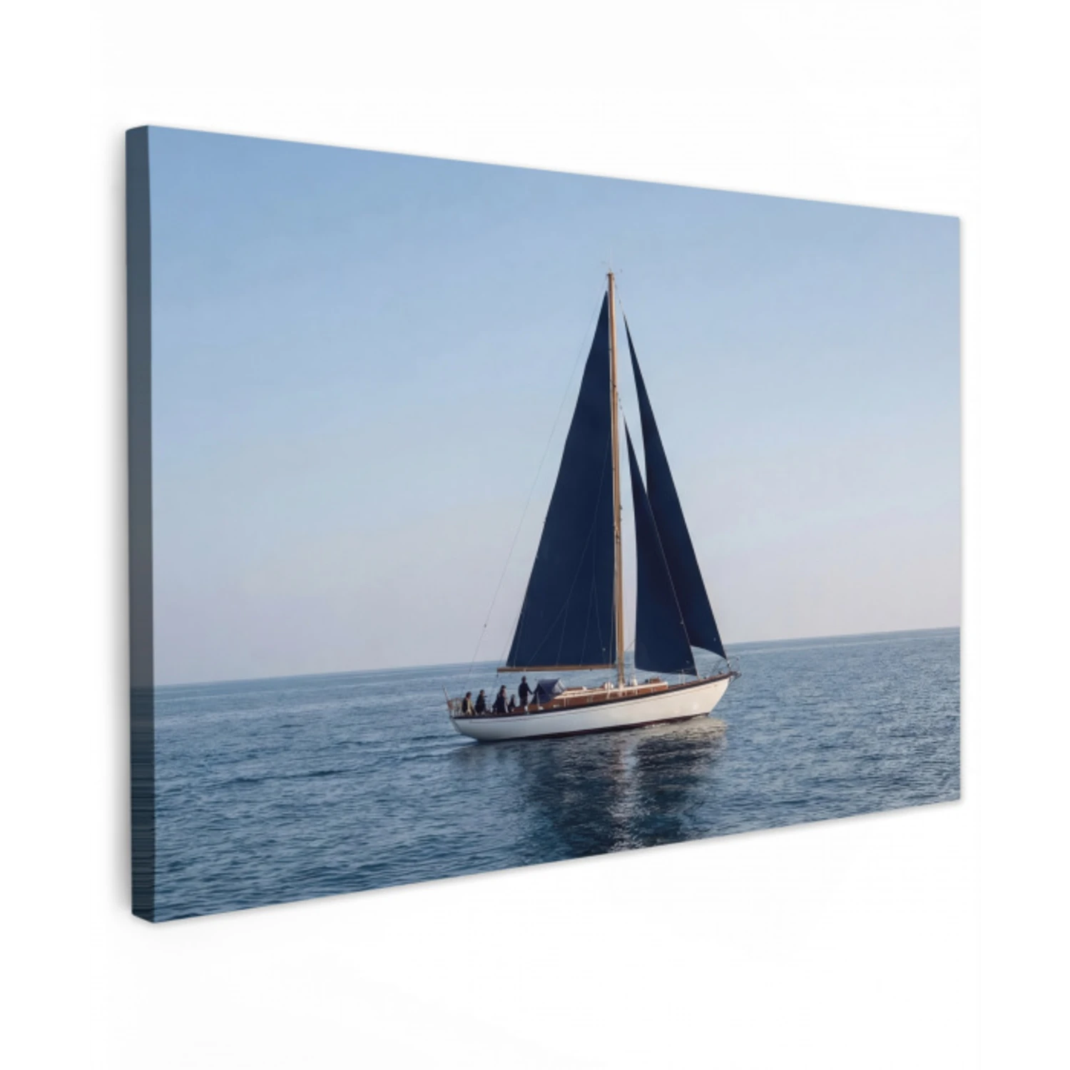 Zeilboot - Zee - Blauw Tuinposter op houten frame 2 cm dik klein -3d