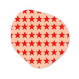 Patroon - Sterren - Rood Wandcirkel Organisch Forex 3mm klein 629 -3d