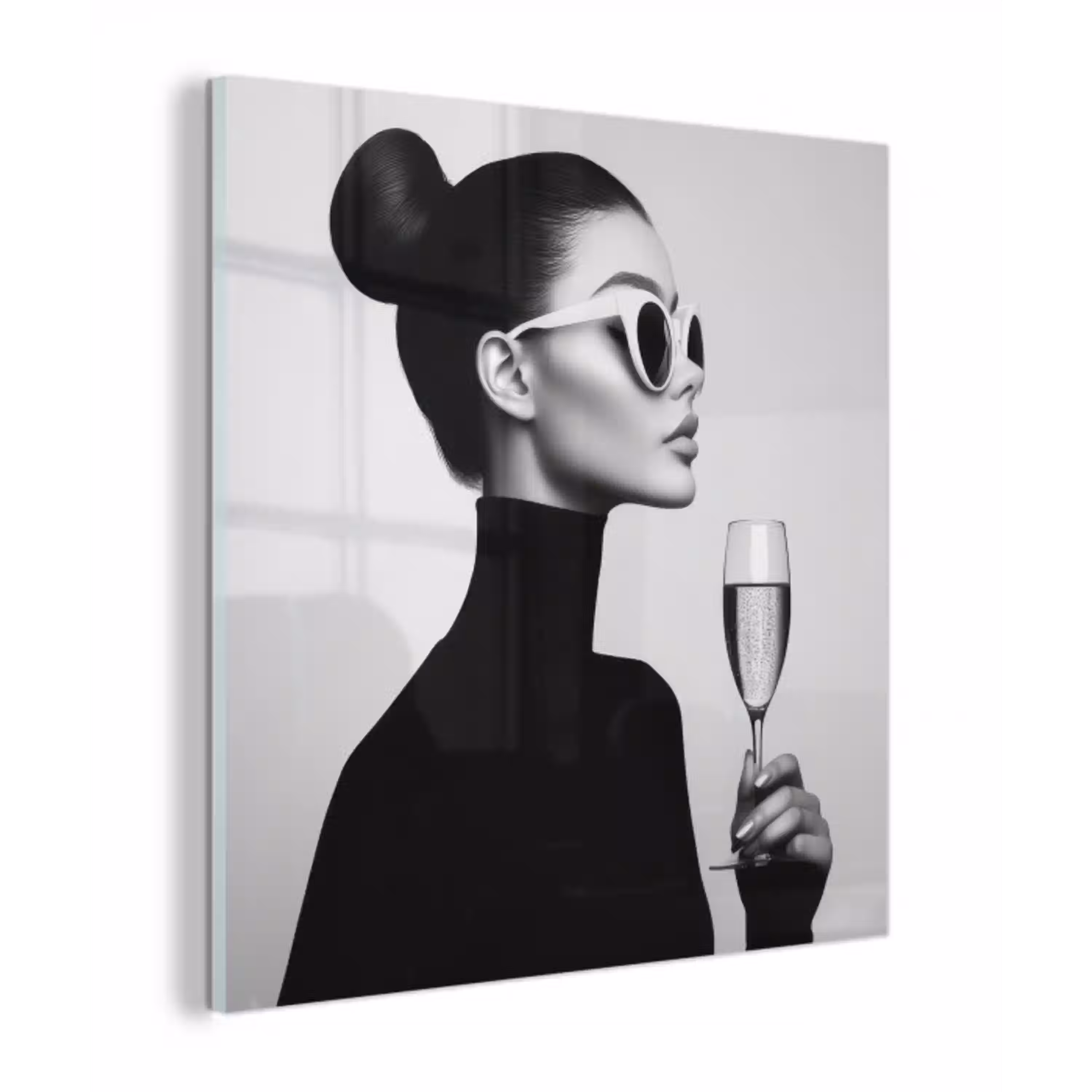 Vrouw - Champagne - Modern plexiglas 5mm klein -z3d