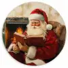 Kerst - Kerstman - Winter - Open Haard Wandcirkel kunststof plaat 5mm dik klein -3d