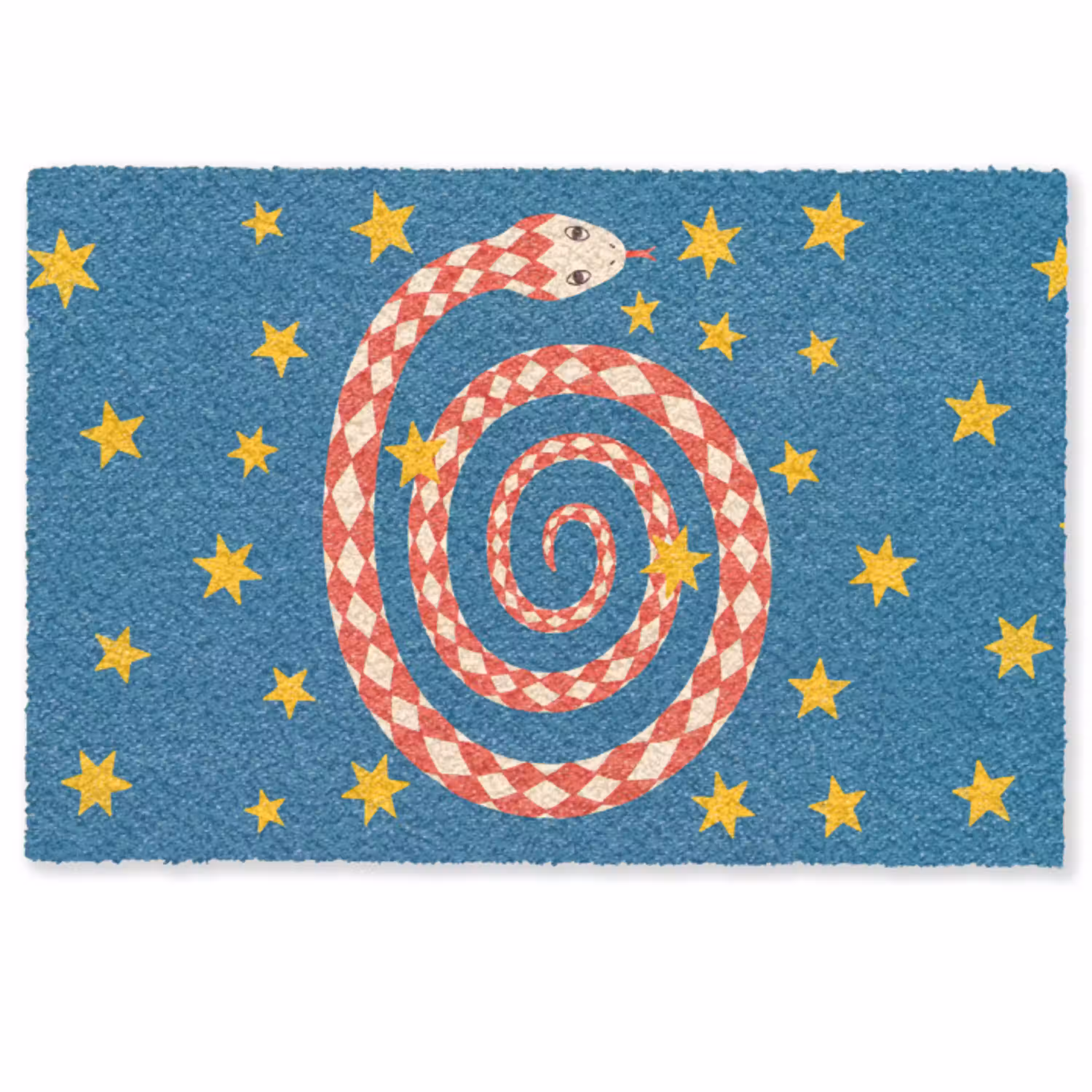 Slang - Spiraal - Dieren - Illustratie - Rood Deurmat klein -zkaufland3d