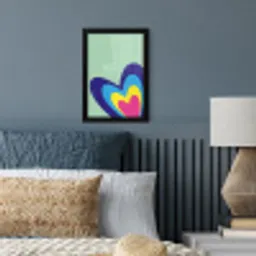 Hartjes - Kleurrijk - Valentijn fotolijst zwart zonder passe partout klein -sfeer3