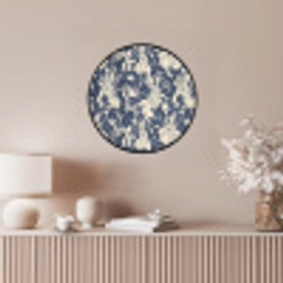 Hazen - Bladeren - Patroon - Blauw - Beige Fotolijst rond zonder passe partout klein 856 -sfeer3