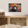 Aap - Gorilla - Graffiti - Dieren - Kleuren aluminium wit klein -sfeer3